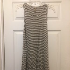 Navy/black and tan striped tank dress
